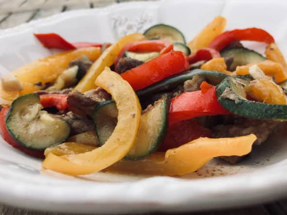 Wok de bœuf aux poivrons