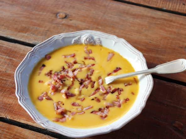 Velouté de potimarron régressif à la vache qui rit