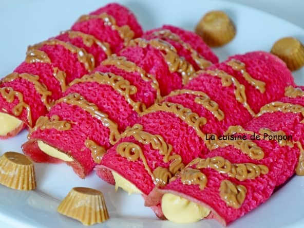 Crêpe aux mille trous farcie de crème au chocolat dulcey maison et garnie de confiture de lait Raffolé