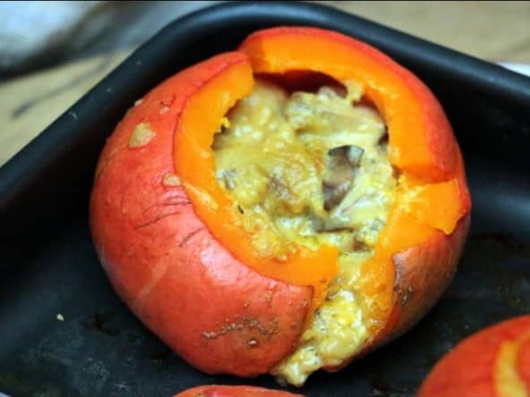 Potimarrons farcis aux champignons et au cantal