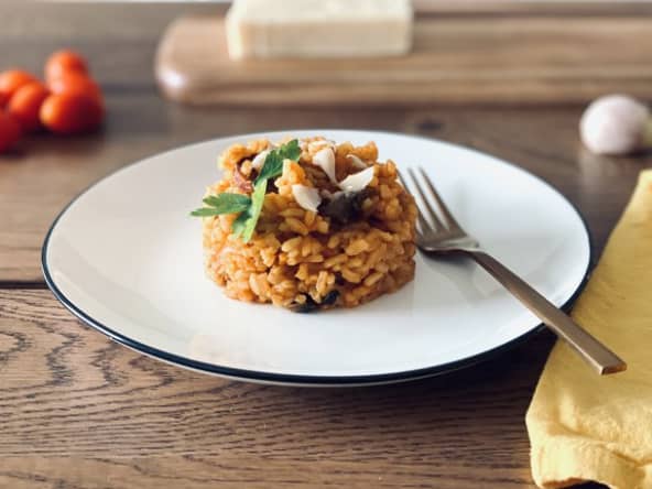 Risotto champignon tomate et chorizo