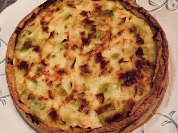 Quiche facile aux poireaux et poulet