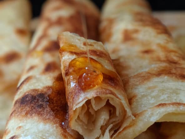 Msemmens très feuilletés sans pétrissage.