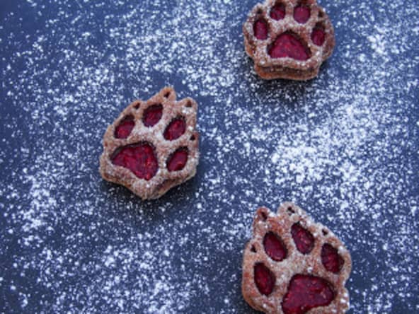 Pattes de Loup - Feuilletés caramélisés framboises et genièvre