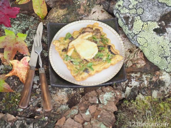 Tarte aux champignons des bois 