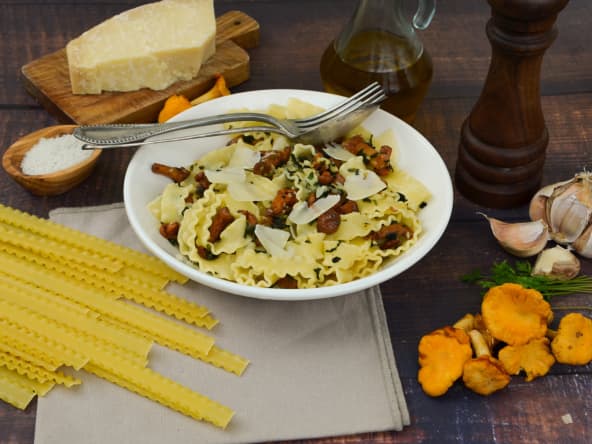 Mafaldines poêlées aux girolles