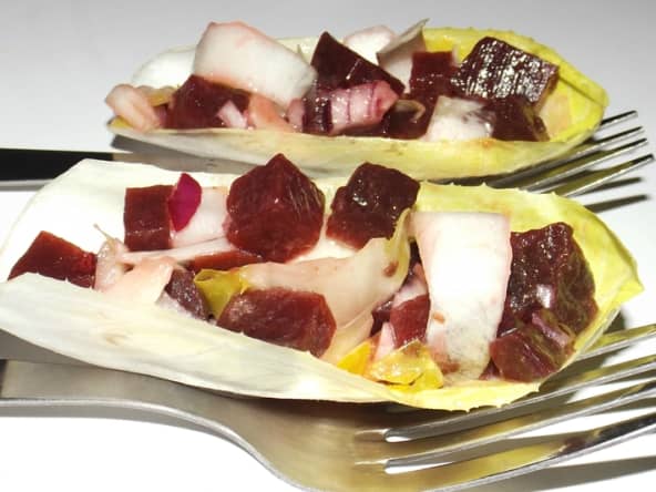 Salade d'endive et de betterave rouge