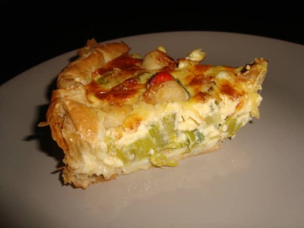 Tarte aux poireaux et aux noix de Saint-Jacques