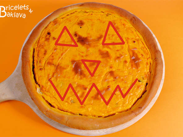 Gâteau à la courge et lardons pour la nuit d'Halloween