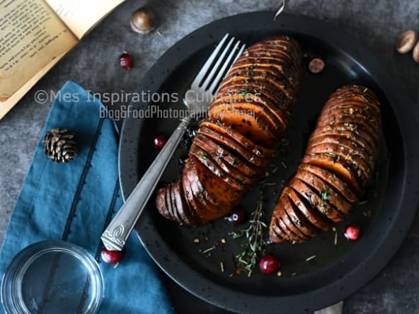Patates douces a la suedoise façon hasselback