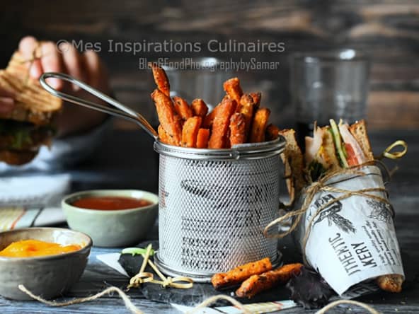 Recette de Frites de patate douce au four
