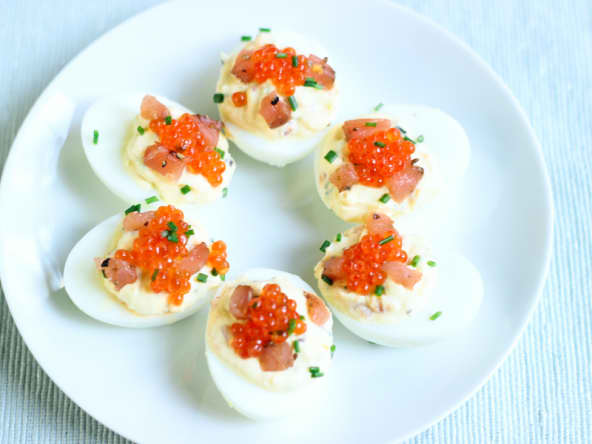 Oeufs mimosa au saumon fumé