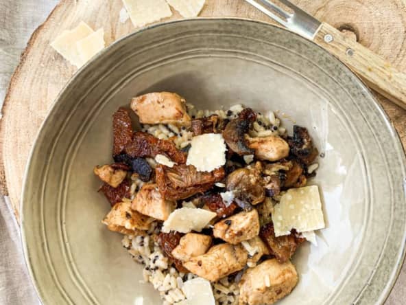 Poulet, tomates séchées et parmesan