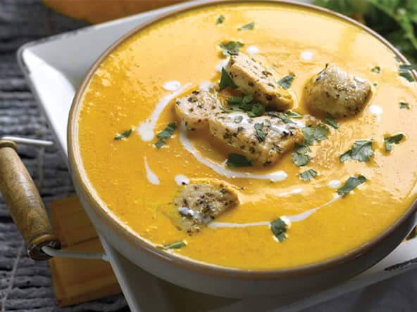 Velouté de potiron au poulet