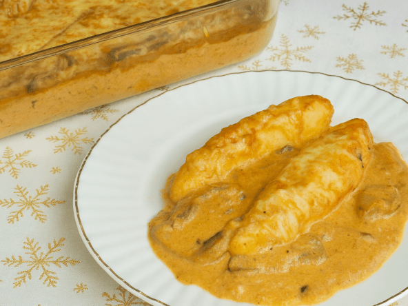 Gratin de quenelles au thon et à la bisque de homard