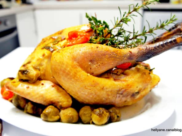 Pintade de ferme au foie gras pour les fêtes