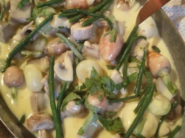 Blanquette de canard et canard rôti à la portugaise