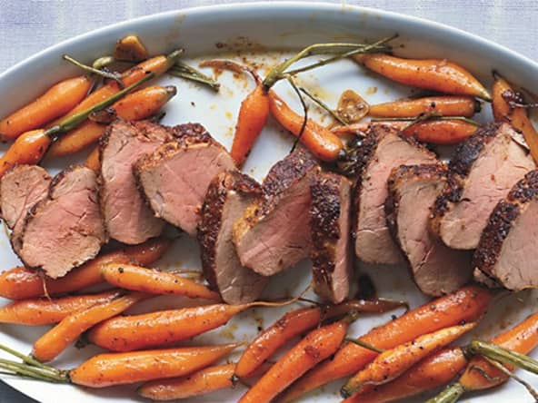 Filet mignon de porc aux carottes mijoté en cocotte