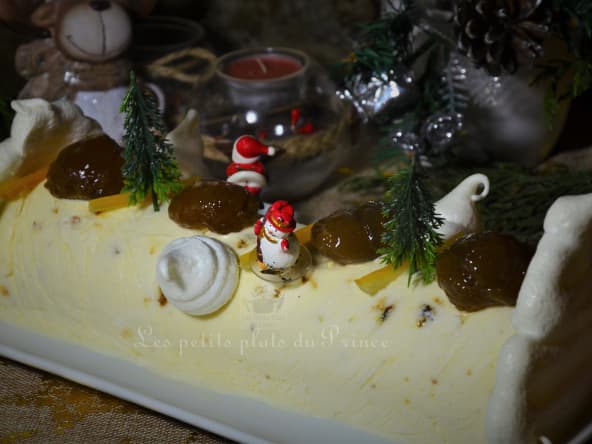 Nougat glacé aux marrons confits et oranges confites