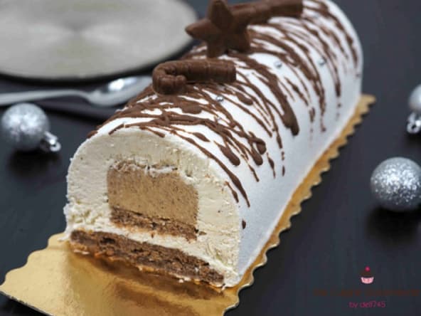 Bûche de noël Vanille Pécan Caramel