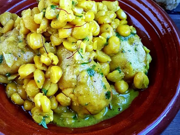 Tajine de poulet aux pois chiches tout simple