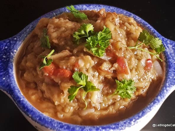 Baigan Chokha, une purée de caviar d'aubergines originaire des Barbades