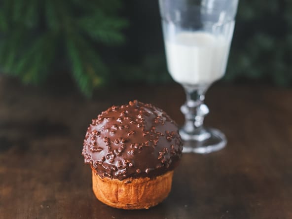 Brioche pur beurre glaçage rocher amandes chocolat