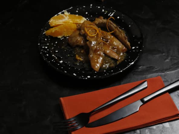 Aiguillettes de canard orange échalote