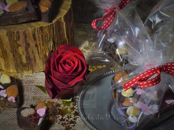 Coeur mendiant chocolat de la St Valentin