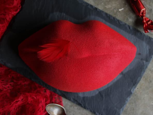 Entremets Bisou de François Daubinet pour fêter la Saint-Valentin