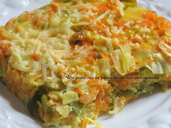 Gratin léger et parfumé aux poireaux et carottes