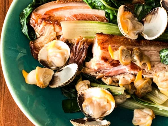 Porc aux coques saveur terre mer