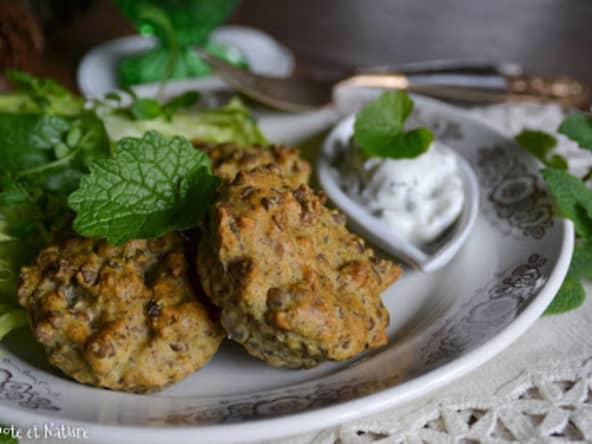 Croquettes aux lentilles vertes et au curry