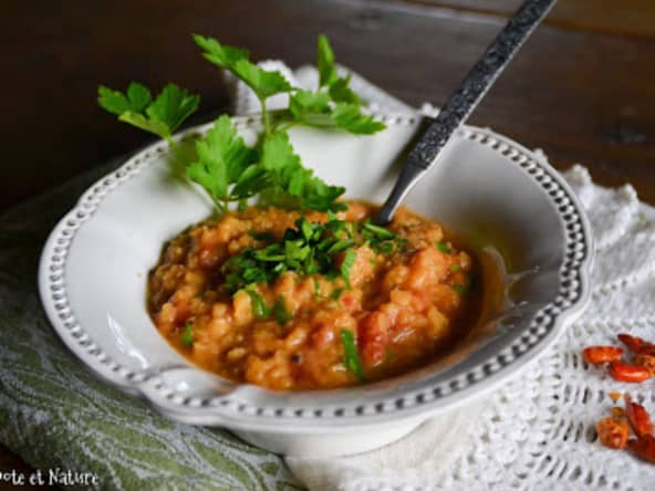 Mesir wat ou ragoût de lentilles corail à l'éthiopienne