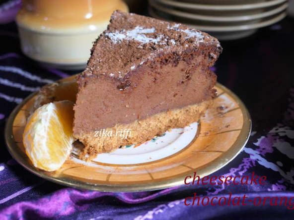 Cheesecake au chocolat jus et zeste d'orange 