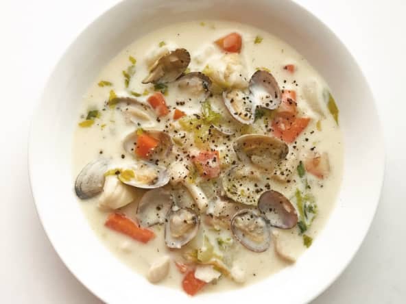 Blanquette de la mer au cabillaud et aux coques