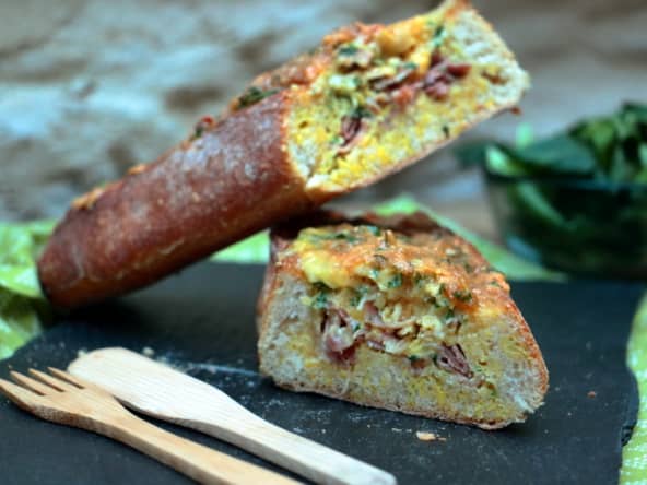 Baguette gratinée à la savoyarde pour un plateau télé