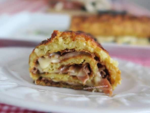 Roulé de pommes de terre au jambon de Bayonne et raclette, avec M. Cuisine ou pas