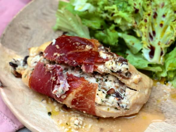 Escalopes de poulet farcies au chèvre et olives de Laurent Mariotte