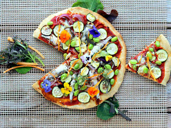 Pizza "Poisson d'avril" en forme de poisson