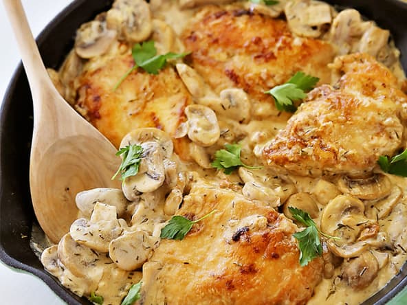 Blanquette de poulet et champignons
