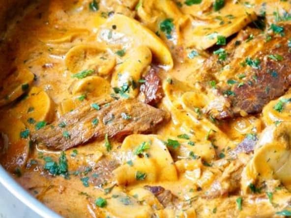 Boeuf stroganoff ou Boeuf stroganov facile