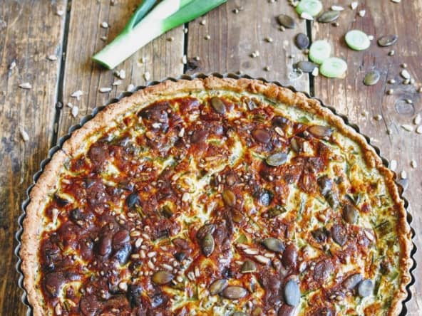 Tarte aux oignons nouveaux