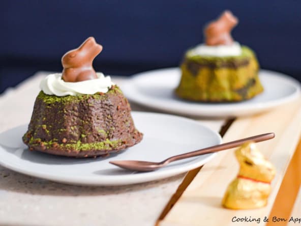 Nids marbrés de Pâques au chocolat et au thé matcha