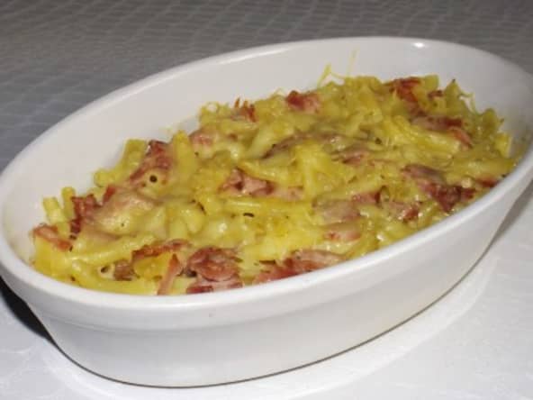 Gratin de macaroni au jambon