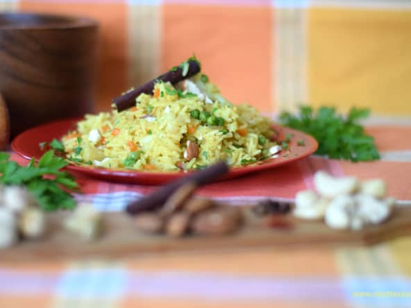 Biriyani de légumes et épices variés comme en Inde