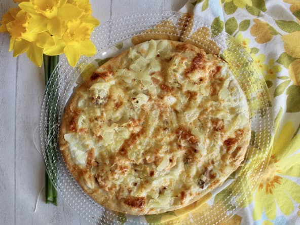 Pizza légère au saumon et fromage blanc