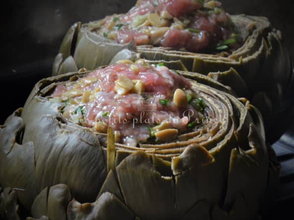 Artichaut camus farci à la forestière