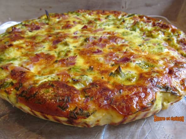 Quiche sans pâte au brocoli et jambon