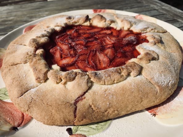 Tarte rustique aux fraises cuites de Jean-François Piège
